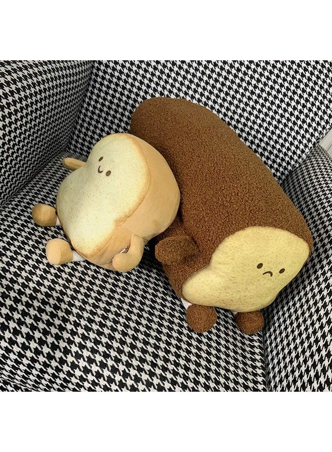 دينتران وسادة من شرائح الخبز المحمص، وسادة محشوة على شكل خبز محمص، وسادة محشوة على شكل خبز محمص ناعم مع تعبيرات وجهية، وسادة أريكة ممتعة، دمية محشوة للأطفال والكبار، هدية لديكور غرفة النوم المنزلية، مقاس 15 بوصة - Image 3