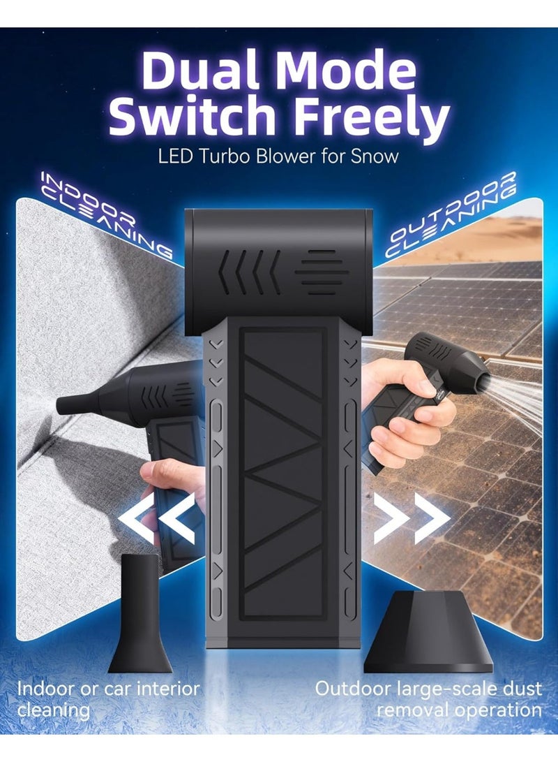 الروهيت منفاخ هواء كهربائي لاسلكي 130000 RPM مع 4 سرعات، ضوء LED وبطارية 5000mAh قابلة للشحن، لتنظيف لوحة المفاتيح وداخل السيارة والأوراق الجافة - Image 4