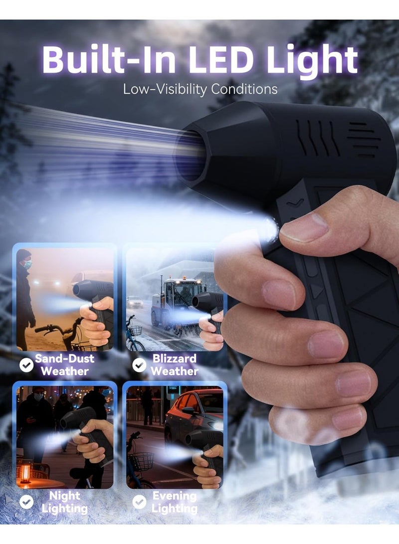 الروهيت منفاخ هواء كهربائي لاسلكي 130000 RPM مع 4 سرعات، ضوء LED وبطارية 5000mAh قابلة للشحن، لتنظيف لوحة المفاتيح وداخل السيارة والأوراق الجافة - Image 2