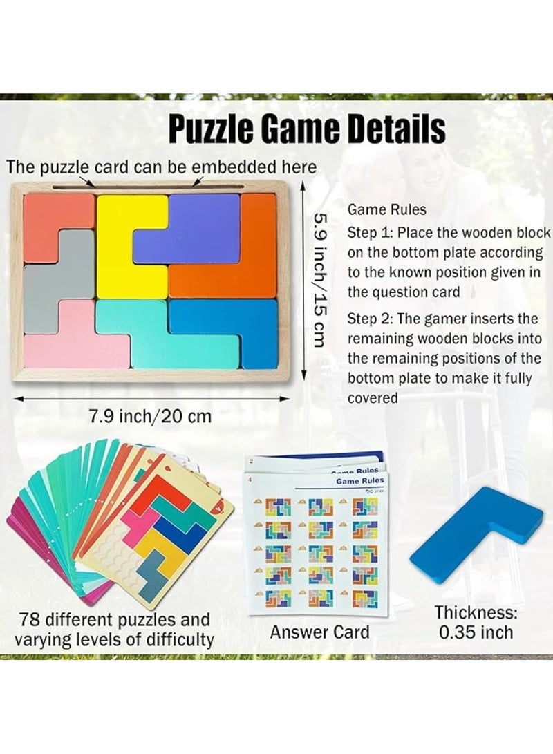 Brain Exercise Top Dementia Activities for Seniors, Wooden Puzzle Pattern Blocks, Alzheimer's Memory Games & Cognitive Gifts for Elderly, Engaging, Durable, Fun Brain Teasers for Dementia - Image 3