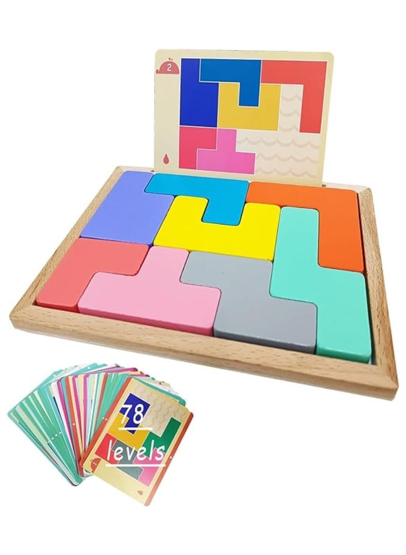 Brain Exercise Top Dementia Activities for Seniors, Wooden Puzzle Pattern Blocks, Alzheimer's Memory Games & Cognitive Gifts for Elderly, Engaging, Durable, Fun Brain Teasers for Dementia - Image 1