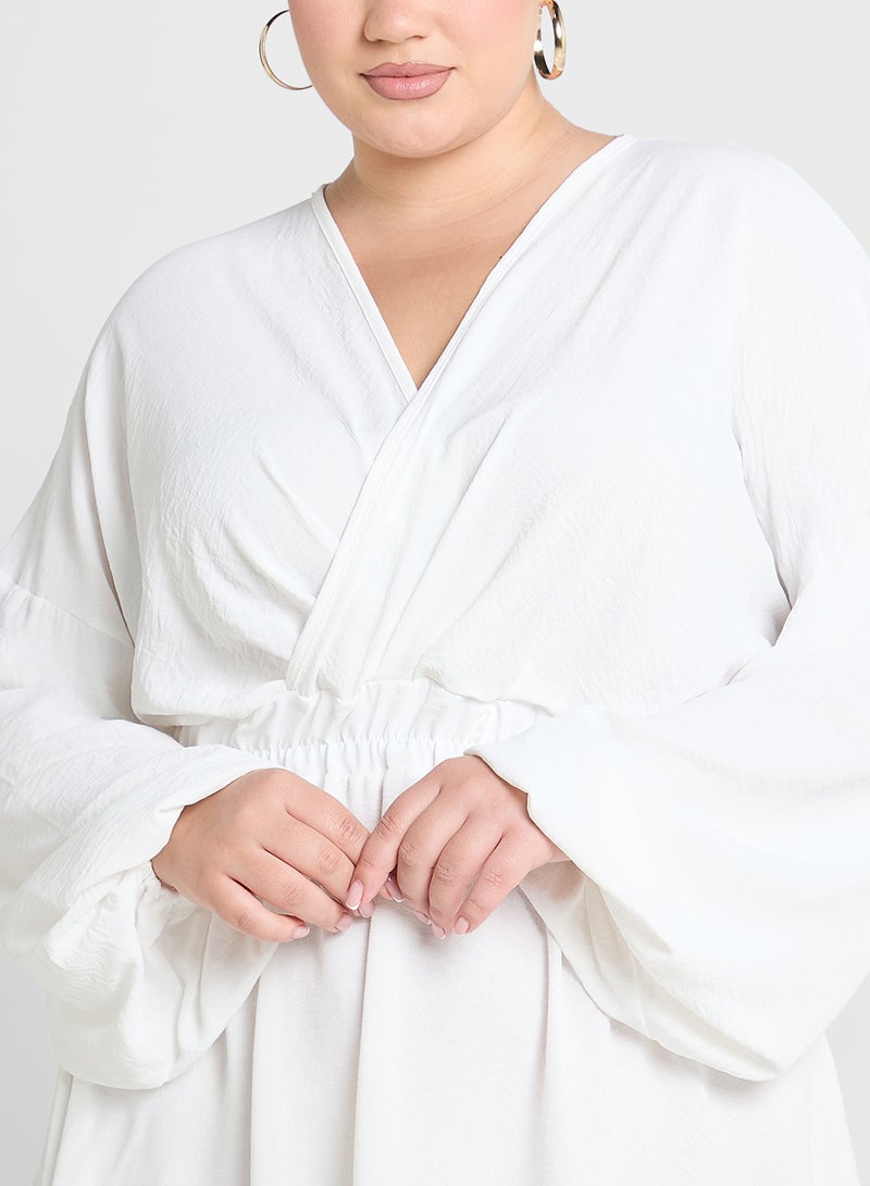 Ginger Plus White Crossover Mini Dress - Image 3