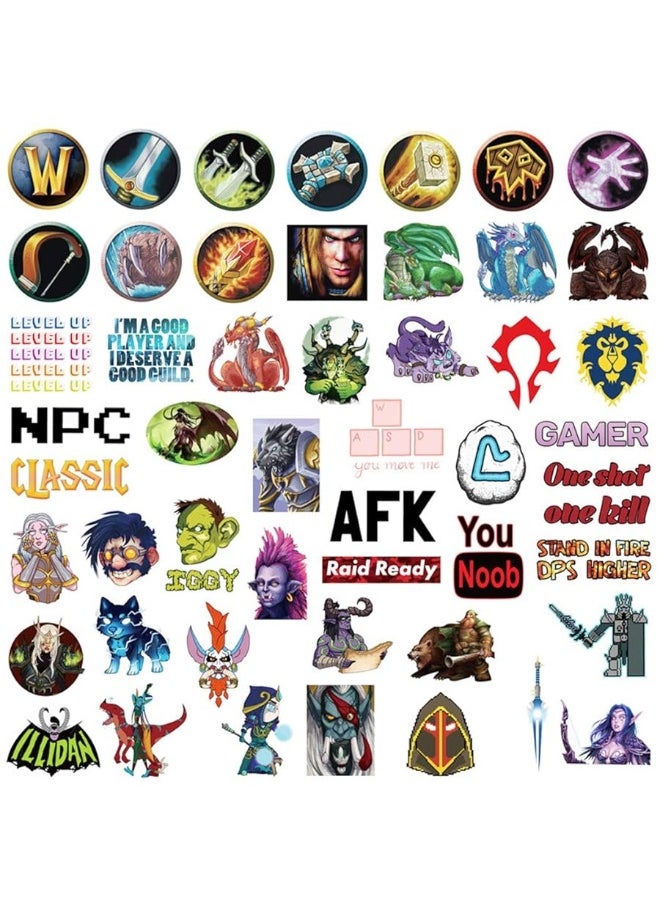 Grneric World of Warcraft Stickers for Water Bottles 50 Pcs Cute,Waterproof,Aesthetic,Trendy Stickers for Teens,Girls Perfect for Waterbottle,Laptop,Phone,Travel Extra Durable Vinyl  - Image 2