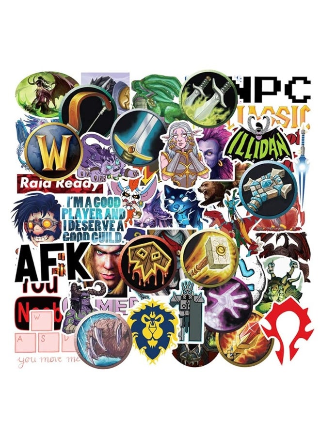 Grneric World of Warcraft Stickers for Water Bottles 50 Pcs Cute,Waterproof,Aesthetic,Trendy Stickers for Teens,Girls Perfect for Waterbottle,Laptop,Phone,Travel Extra Durable Vinyl  - Image 3