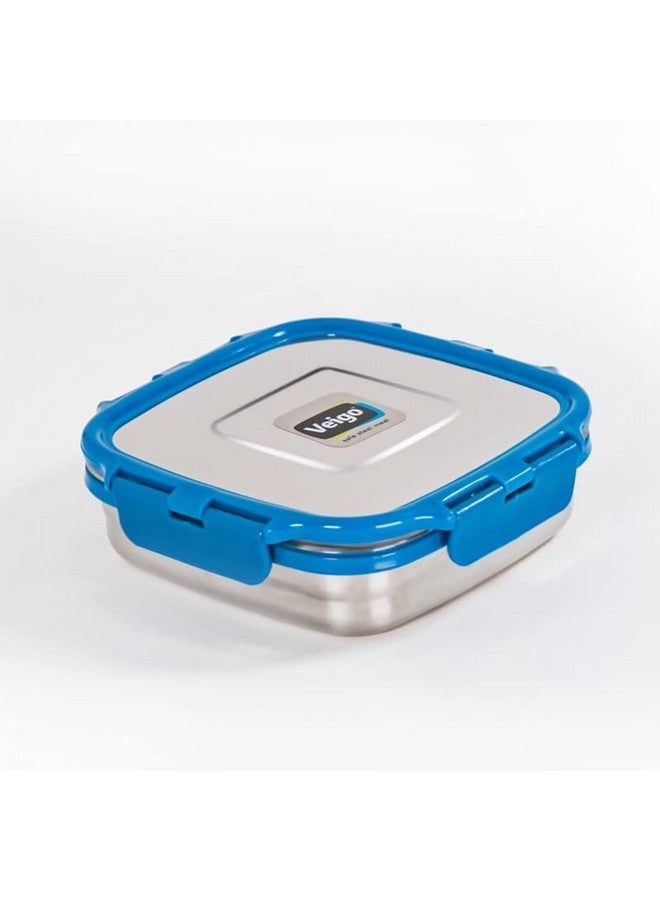Veigo Veigo Sandwich Lunch Box Stainless Steel Premium Finish Air Tight Leak-Proof Lunch Box Sleek & Compact Easy to fit into Any Bags Perfect for School,Office & Outdoor-600ml Dark Blue  - Image 4