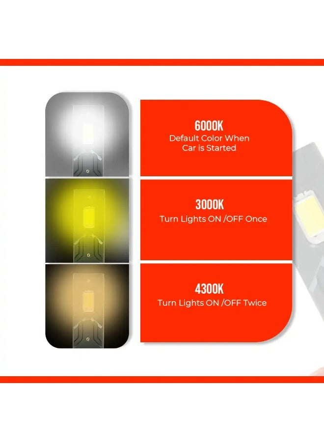 توبيز مصابيح أمامية LED H7 T19 Max الجديدة من Toby's بقوة 65 واط، 3 ألوان متغيرة (أبيض ماسي 6000 كلفن، أصفر ذهبي 3000 كلفن، أبيض دافئ 4300 كلفن) للضوء العالي أو المنخفض أو الضباب. - Image 3