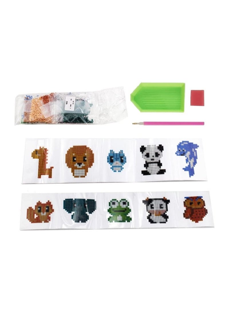 KASTWAVE Diamond Painting Stickers Kits Create DIY Art Craft Animal Sea World Painting with Diamonds Phone Stickers for Children Adult Beginners 10 Pcs - Image 4