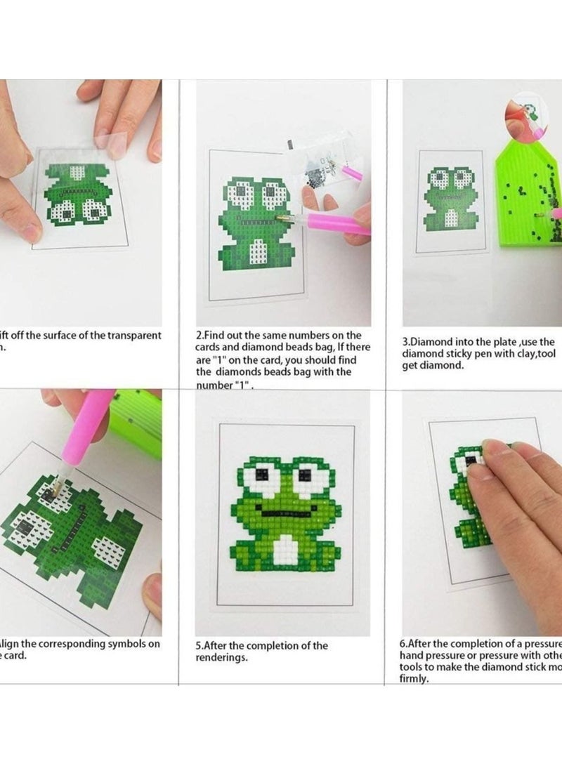 KASTWAVE Diamond Painting Stickers Kits Create DIY Art Craft Animal Sea World Painting with Diamonds Phone Stickers for Children Adult Beginners 10 Pcs - Image 3