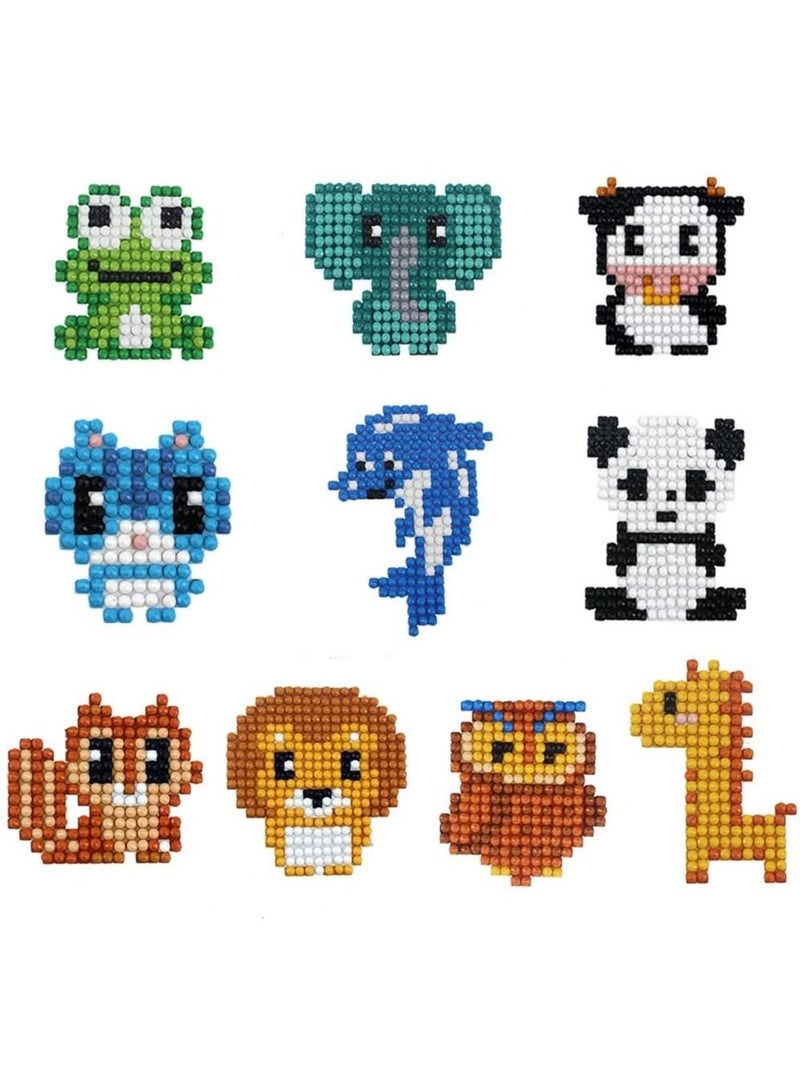 KASTWAVE Diamond Painting Stickers Kits Create DIY Art Craft Animal Sea World Painting with Diamonds Phone Stickers for Children Adult Beginners 10 Pcs - Image 1