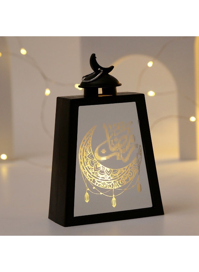 فوانيس رمضانية 2 قطعة، أضواء ديكورية رمضانية، زينة فوانيس LED بتصميم مجوف لديكور مائدة عيد رمضان - Image 4