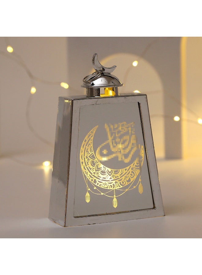فوانيس رمضانية 2 قطعة، أضواء ديكورية رمضانية، زينة فوانيس LED بتصميم مجوف لديكور مائدة عيد رمضان - Image 2