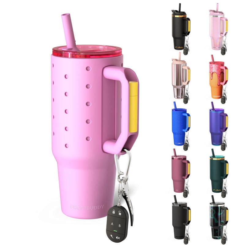 Frost Buddy 40 oz Thicc Buddy Tumbler with Silicone Sleeve Customizable with Budz Charms Insulated Stainless Steel Cup with Handle Straw LeakProof Cup Holder Friendly Gift for Men Women - Image 2
