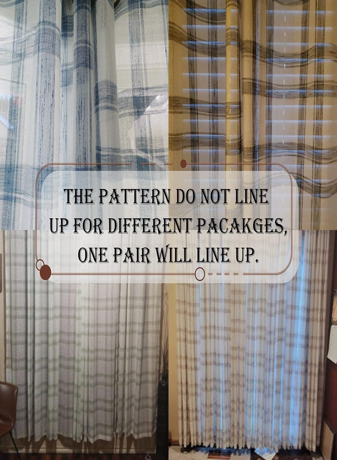Randall Christmas Buffalo Plaid Semi Sheer Curtains for Living Room Linen-Look Geometric Light Filtering Dining Room Window Drape for Farmhouse Bedroom Study Room,Black/White,54x84 inch Long,2 Panels - Image 4