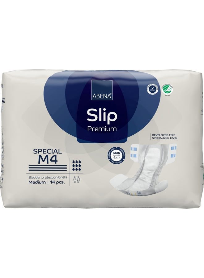 Abena Classic Design Adult Diapers, Slip Special Premium Incontinence Briefs, Heavy Absorbency, Level 4, Medium, 14 Count