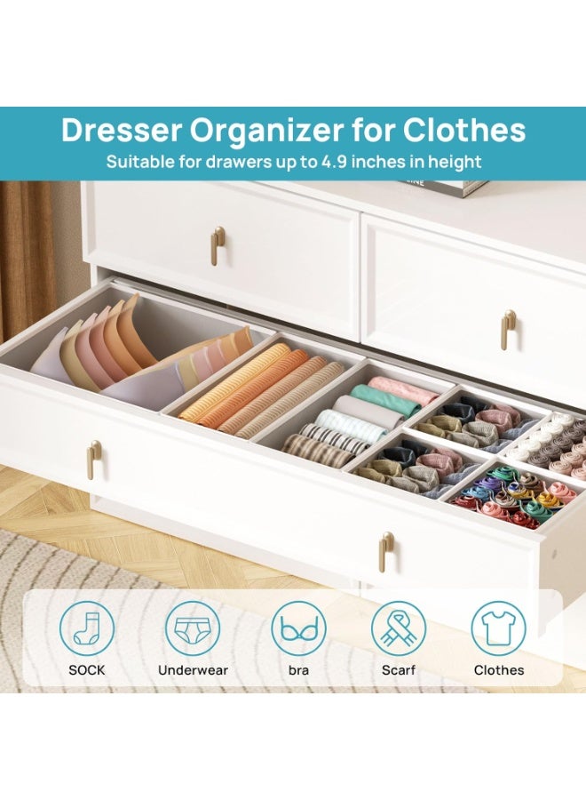 Bukela Clothes Drawer Organizer, 12-Pack Dresser Organizer Bins for Nursery, Closet Organization and Storage Dividers for Clothes, Baby Clothes, Clothing - Image 2