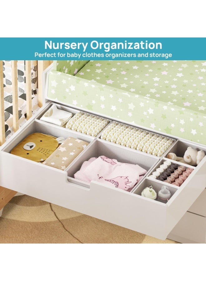 Bukela Clothes Drawer Organizer, 12-Pack Dresser Organizer Bins for Nursery, Closet Organization and Storage Dividers for Clothes, Baby Clothes, Clothing - Image 5