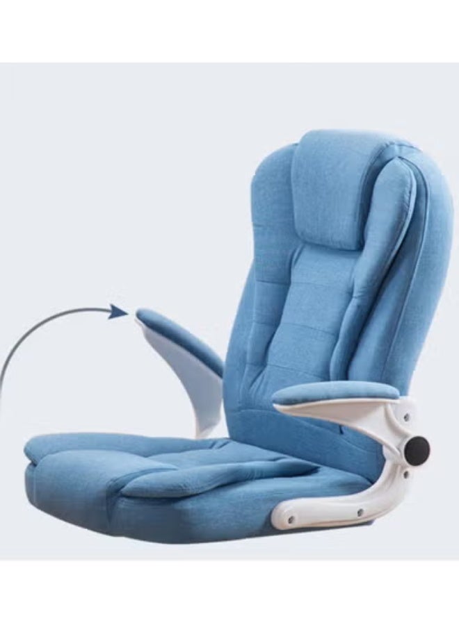Gaming Chair with Footrest for Adults - Ergonomic Gaming Chairs with Foot Rest - Big and Tall Computer Game Chair - Fabric Reclining Video Game Chairs with Spring Cushion - Blue/Light Grey - Image 2