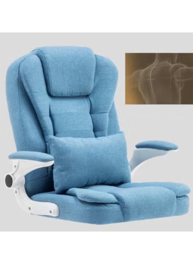 Gaming Chair with Footrest for Adults - Ergonomic Gaming Chairs with Foot Rest - Big and Tall Computer Game Chair - Fabric Reclining Video Game Chairs with Spring Cushion - Blue/Light Grey - Image 5