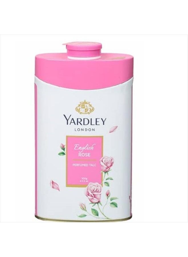 Yardley London English Rose Perfumed Deodorizing Talc Talcum Powder 100gm  - Image 2