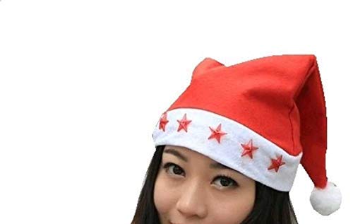 Evisha 24 Pcs Led Light Star Christmas Caps Santa Caps Charistmas caps For Tree Decoration X-Mass Caps Hats Santa Caps Santa Claus Caps - Image 2