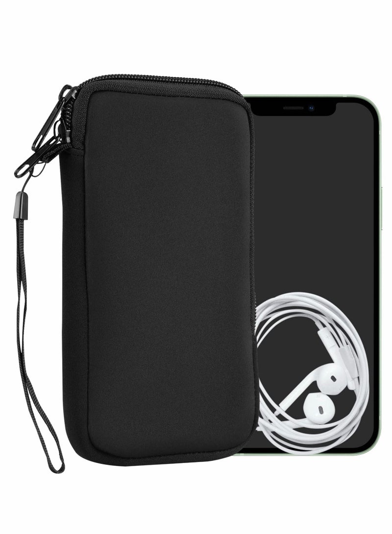 Y&D phone holster Universal Cell Sleeve Mobile Bag with Zipper, Wrist Strap Neoprene Phone Pouch  - Image 1