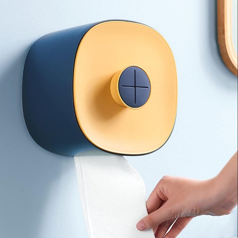 ويوبلز حامل لفافة ورق التواليت، صندوق تخزين المناديل، منشفة وجه مقاومة للماء تُثبت على الحائط، مناسبة للحمامات والمكاتب والفنادق - Image 3