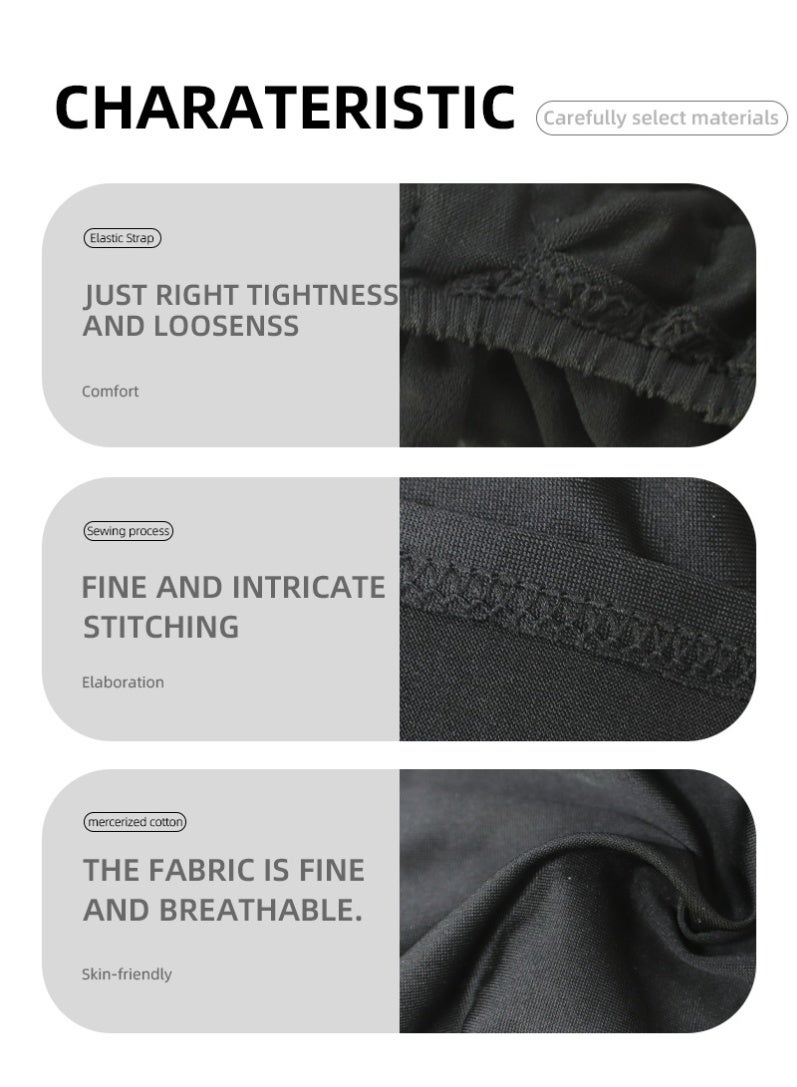 1 piece - Simple solid color lace large plate flower belt women's headscarf (black) - Image 5