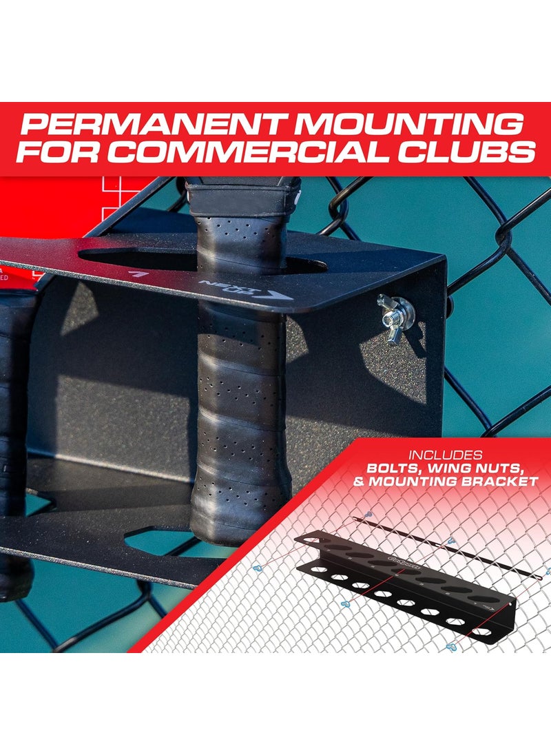 GoSports GoSports Pickleball Paddle Holder Rack  Fits 8 Pickleball Paddles  Fence Mount Commercial Grade with Next Up Player Tracker  - Image 4