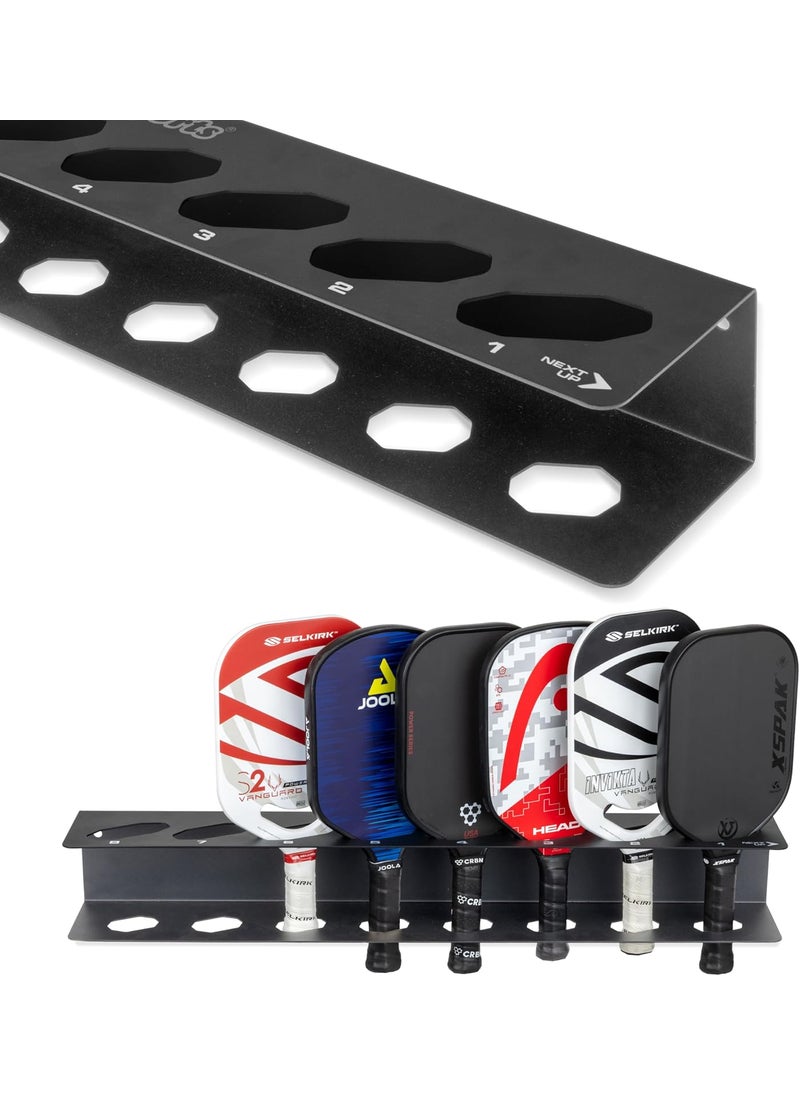 GoSports GoSports Pickleball Paddle Holder Rack  Fits 8 Pickleball Paddles  Fence Mount Commercial Grade with Next Up Player Tracker  - Image 1