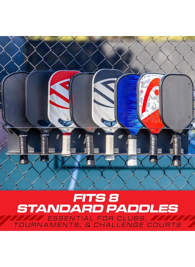 GoSports GoSports Pickleball Paddle Holder Rack  Fits 8 Pickleball Paddles  Fence Mount Commercial Grade with Next Up Player Tracker  - Image 3