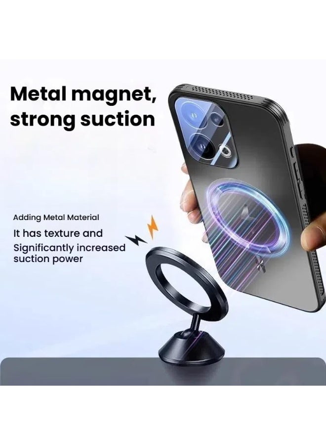Case Compatible with Oppo Reno 13, Ultra-thin Magnetic Frosted Phone Case with Fully Wrapped Lens Protection, Skin-friendly Non-slip Protective Cover for Oppo Reno 13 - Image 4
