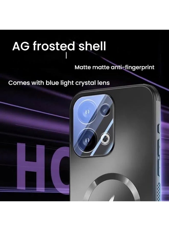 Case Compatible with Oppo Reno 13, Ultra-thin Magnetic Frosted Phone Case with Fully Wrapped Lens Protection, Skin-friendly Non-slip Protective Cover for Oppo Reno 13 - Image 5