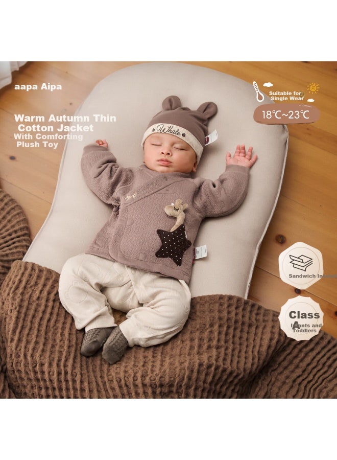 Aqpa [magic Pocket] Aipa Newborn Baby Half-back Cotton-padded Autumn Winter Jacket Big Ocean Blue 52