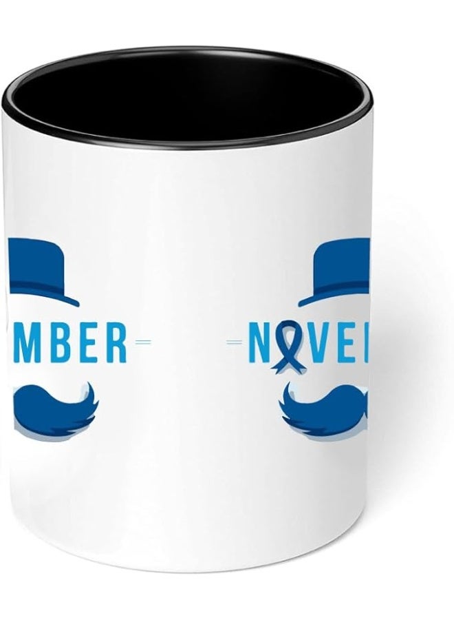 برينت شوب فور مي أكواب قهوة سيراميك للرجال من Movember، تحمل شعار سرطان البروستاتا، تحمل شعار التوعية الصحية، بتصميم شارب - Image 5