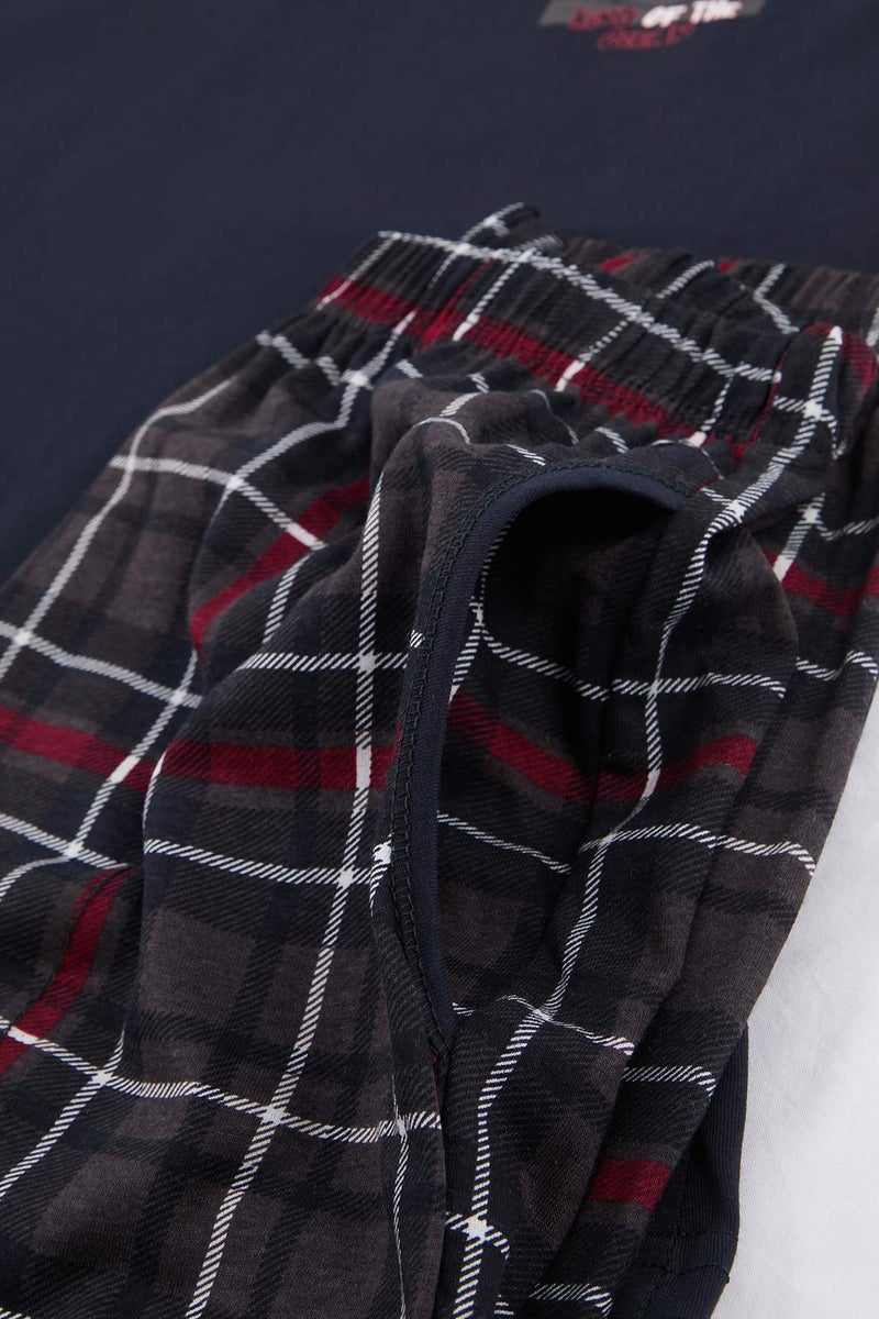 trendyol Regular Printed Plaid Knitted Pajama Set Tmnss26Pt00035 - Image 5