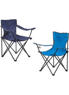 Rubik Folding Beach Chair Foldable Camping Chair with Carry Bag for Adult, Lightweight Folding High Back Camping Chair for Outdoor Camp Beach Travel Picnic Hiking (2, Royal Blue/Navy Blue)  - Image 1