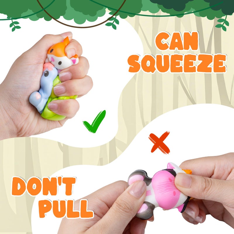 DMIGHT Party Favors for Kids 24PCS Safari Animal Squishy Toys,Goodie Bag Stuffers, Pinata Stuffers,Birthday Gifts for Boys & Girls,Treasure Chest Prizes,Classroom Prizes for Kids - Image 4