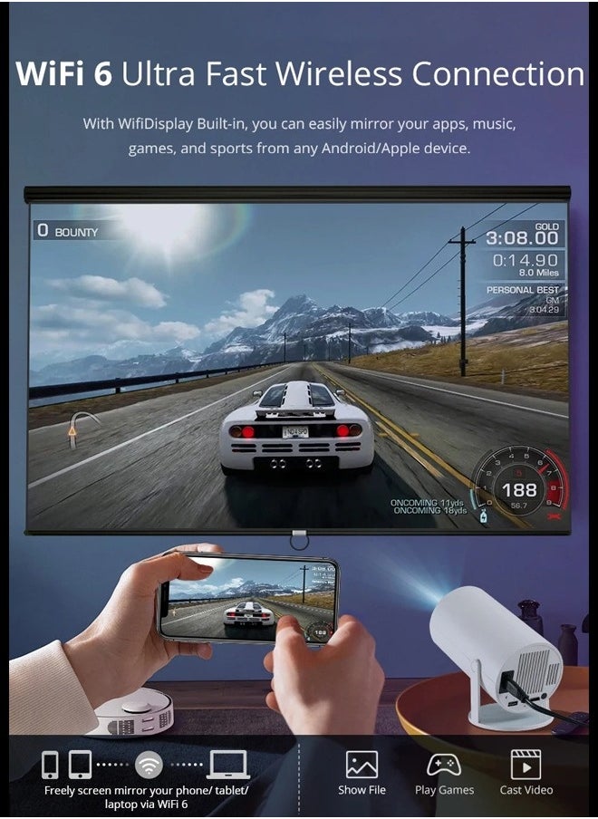 Topleo - Portable Projector Pocket 5G WIFI Android11.0 Support 130 Inches Home Theater Full HD 1080P for Indoor Outdoor Home Birthday Gift - Image 1