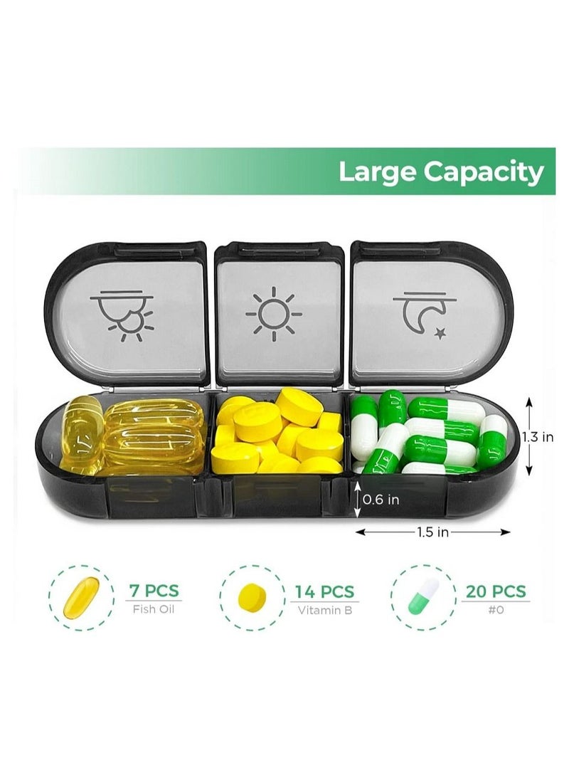 Weekly Pill Organizer 3 Times a Day, Portable Travel 7 Day Medicine Box Case