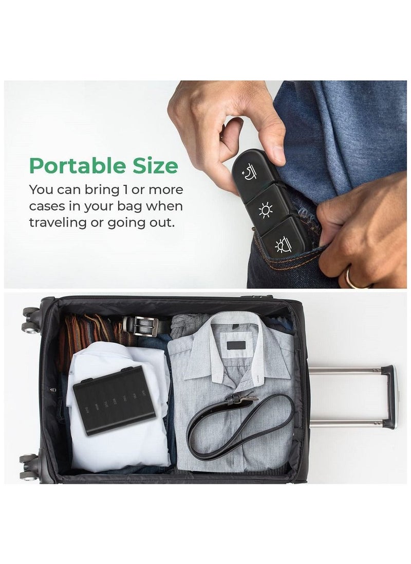 Weekly Pill Organizer 3 Times a Day, Portable Travel 7 Day Medicine Box Case