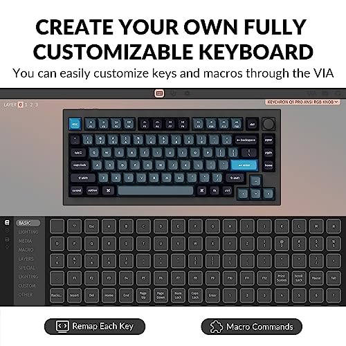 Keychron Q1 Pro Wireless Custom Mechanical Keyboard, QMK/VIA Programmable Full Aluminum 75% Layout Bluetooth/Wired RGB with Hot-swappable Keychron K Pro Brown Switch Compatible with Mac Windows Linux - Image 4