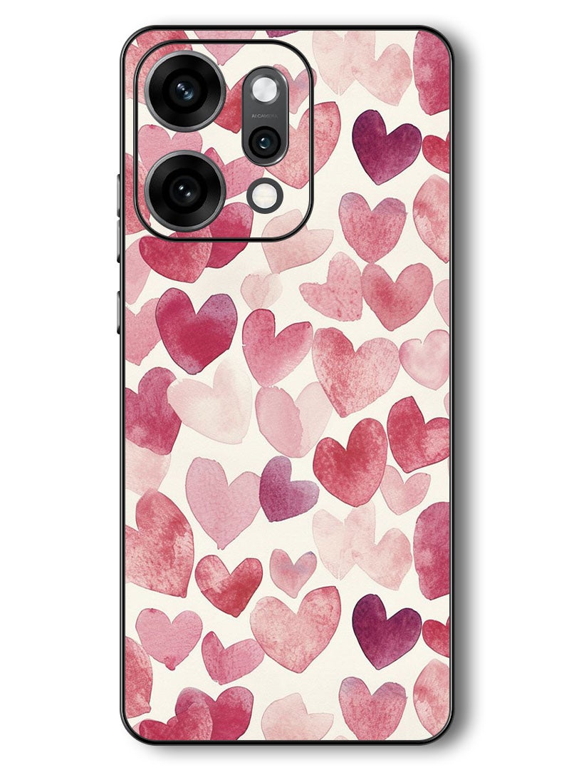 Theodor Case Compatible with Oppo Reno 14 Pro 6.83 Inch Protection Shockproof Bumper Cover Heart Painitng - Image 1