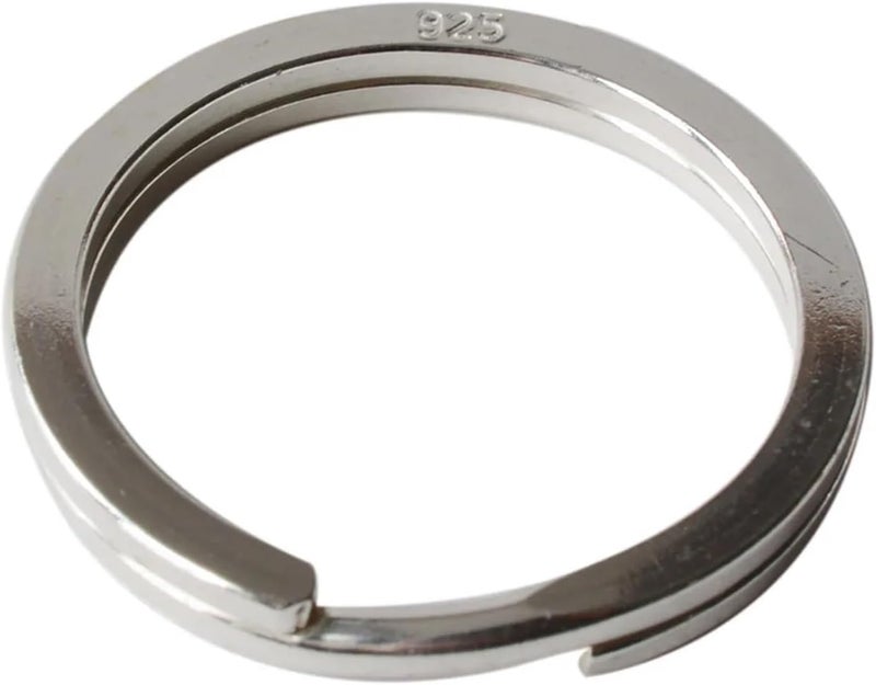 Versatile 4pcs Solid 925 Silver Split Ring Key Round Flat Chain Rings - Image 1