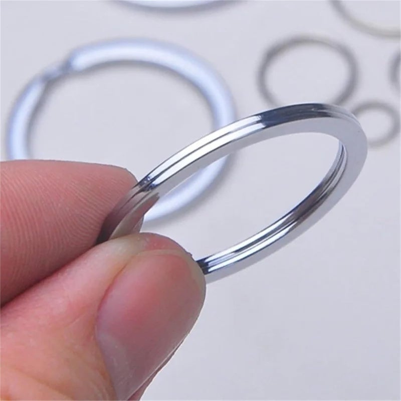 Versatile 4pcs Solid 925 Silver Split Ring Key Round Flat Chain Rings - Image 3