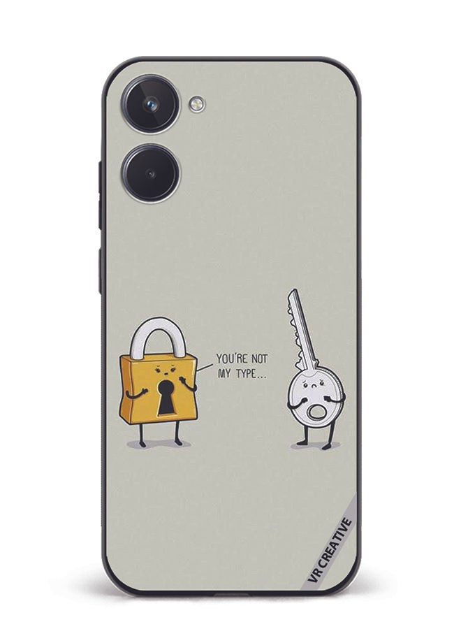 VR CREATIVE Protective Case Cover For Realme 10 You Are Not My Type Design Multicolour - Image 1