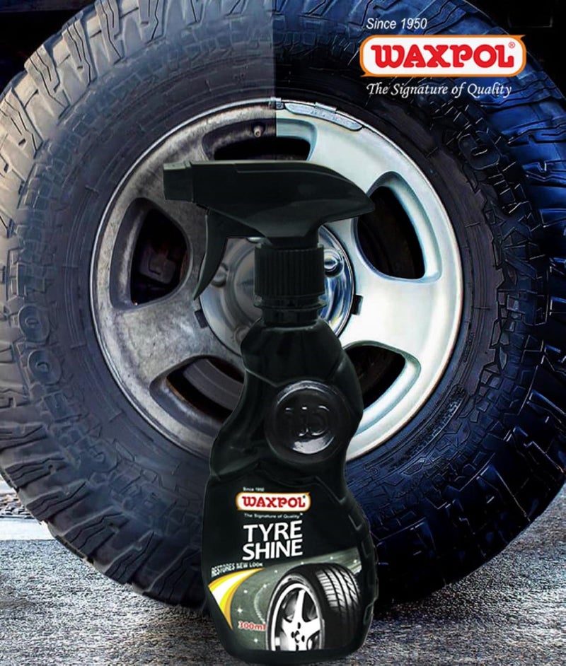 Waxpol رذاذ شمع إطارات واكسبول (100 مل) لامع يدوم طويلاً، يمنع التلاشي والتشققات - Image 5