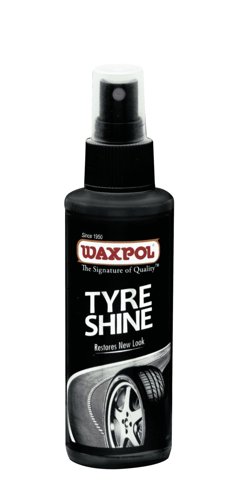 Waxpol رذاذ شمع إطارات واكسبول (100 مل) لامع يدوم طويلاً، يمنع التلاشي والتشققات - Image 1
