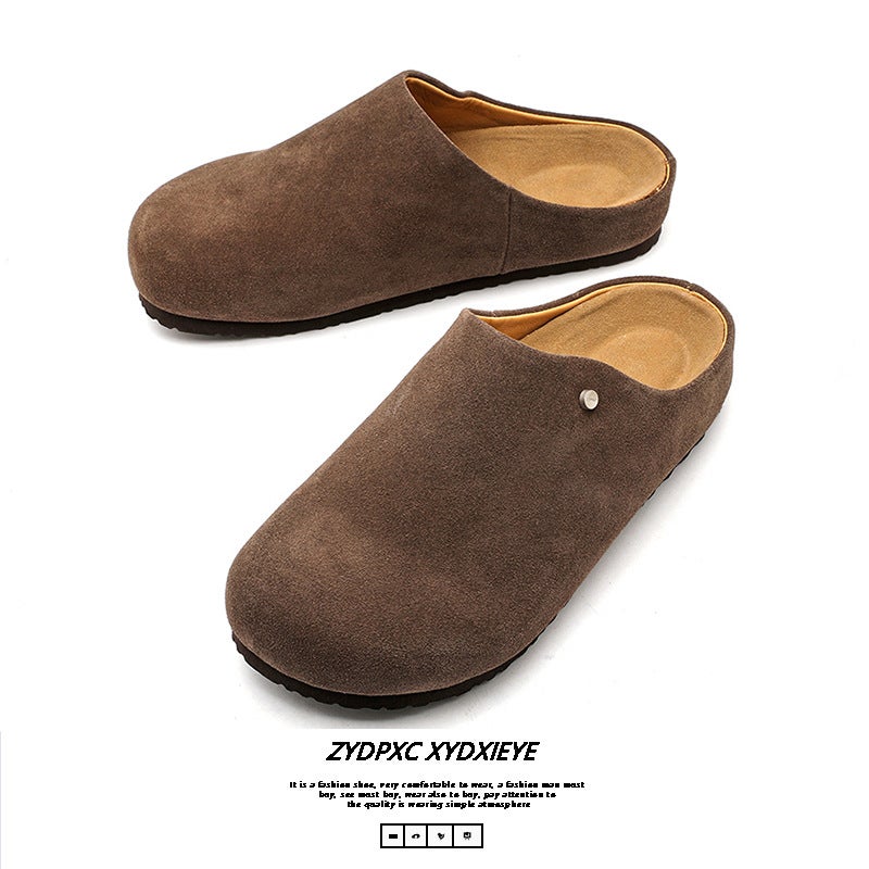 Muller Shoes Summer Breathable Toe-Toe Slippers Anti-Velvet Outer Wear Retro Lazy Half-Slip Boken Shoes 45370--Y - Image 2