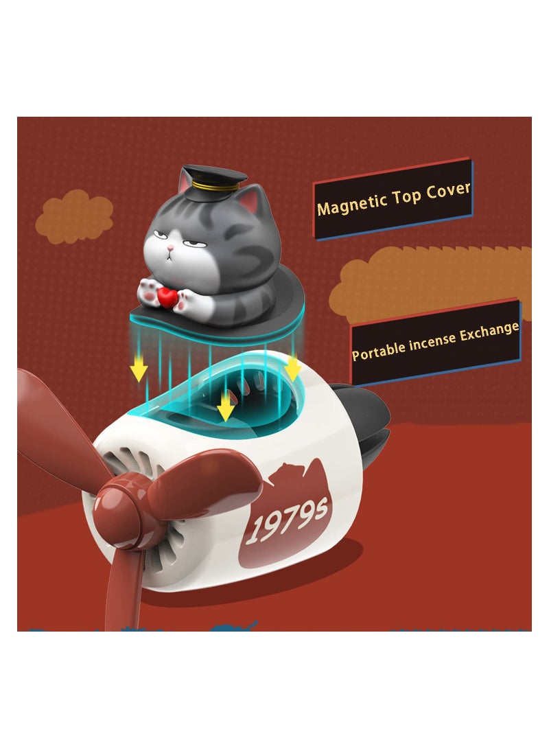 Excefore Automotive Air Freshener, Funny Car Air Fresheners Automobile Aroma Diffusers Cute Car Air Vent Accessories Clip Pilot Automotive Propeller Diffusers Car Outlet Fan Air Diffuser Clips (Cats) - Image 2