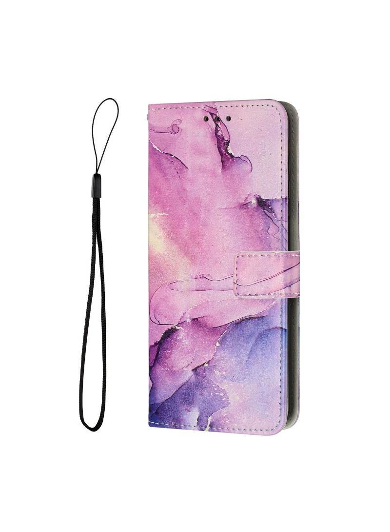 فيسوس آيفون 15 رخامية مصبوغة حافظة جلدية أرجوانية - Image 2